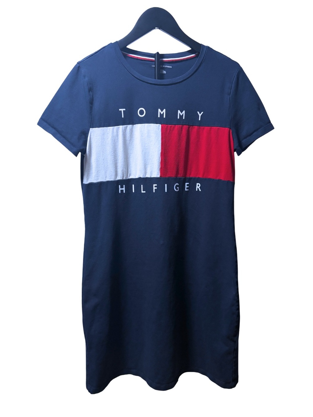 Tommy Hilfiger Navy, White & Red Colorblock Midi Dress